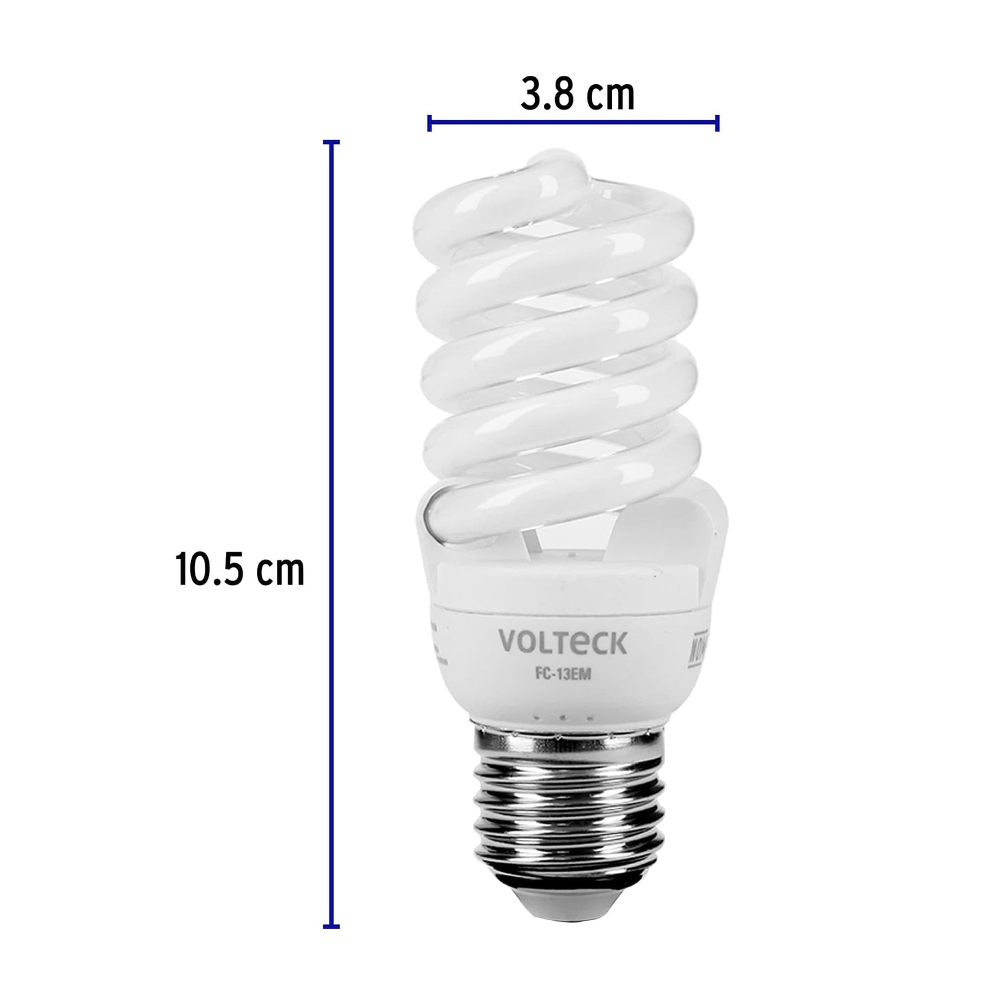 Lámpara espiral mini T2 13 W luz cálida en blíster, Volteck FC-13EM 48505 MM0