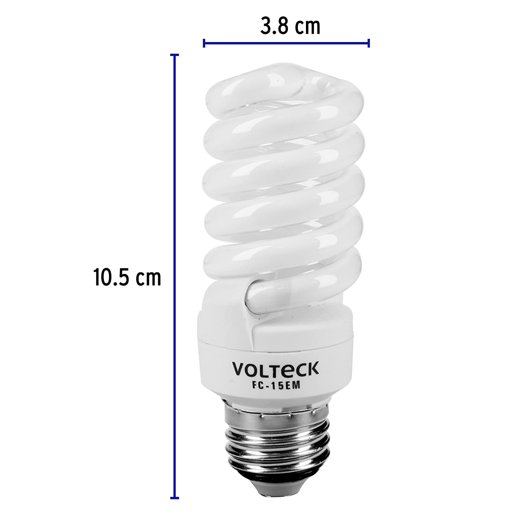 Lámpara espiral mini T2 15 W luz cálida en blíster, Volteck FC-15EM 48205 MM0