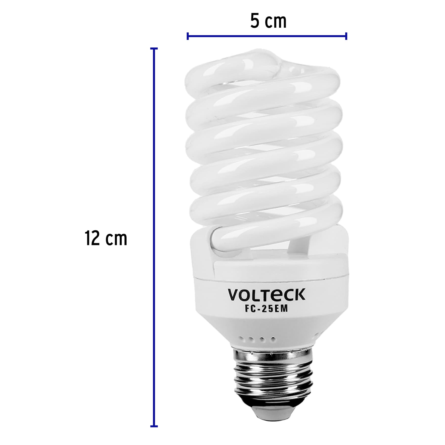 Lámpara espiral mini T2 25 W luz cálida en blíster, Volteck FC-25EM 48507 MM0