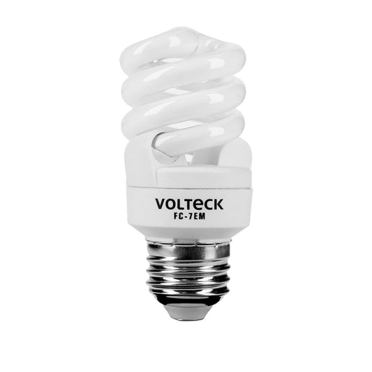 Lámpara espiral mini T2 7 W luz cálida en blíster, Volteck FC-7EM 48203 MM0