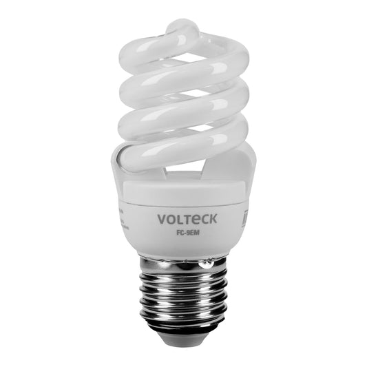 Lámpara espiral mini T2 9 W luz cálida en blíster, Volteck FC-9EM 48501 MM0