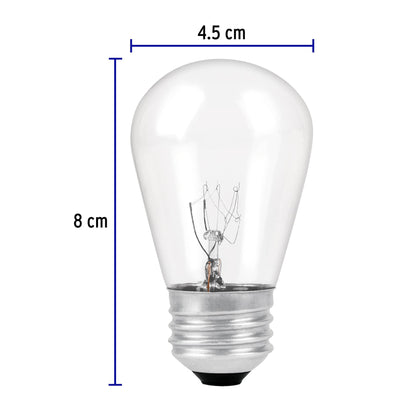 Lámpara incandescente S14 11 W luz cálida, Volteck FI-11 49091 MM00