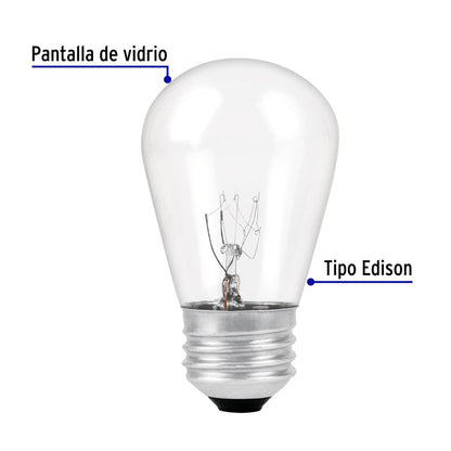 Lámpara incandescente S14 11 W luz cálida, Volteck FI-11 49091 MM00