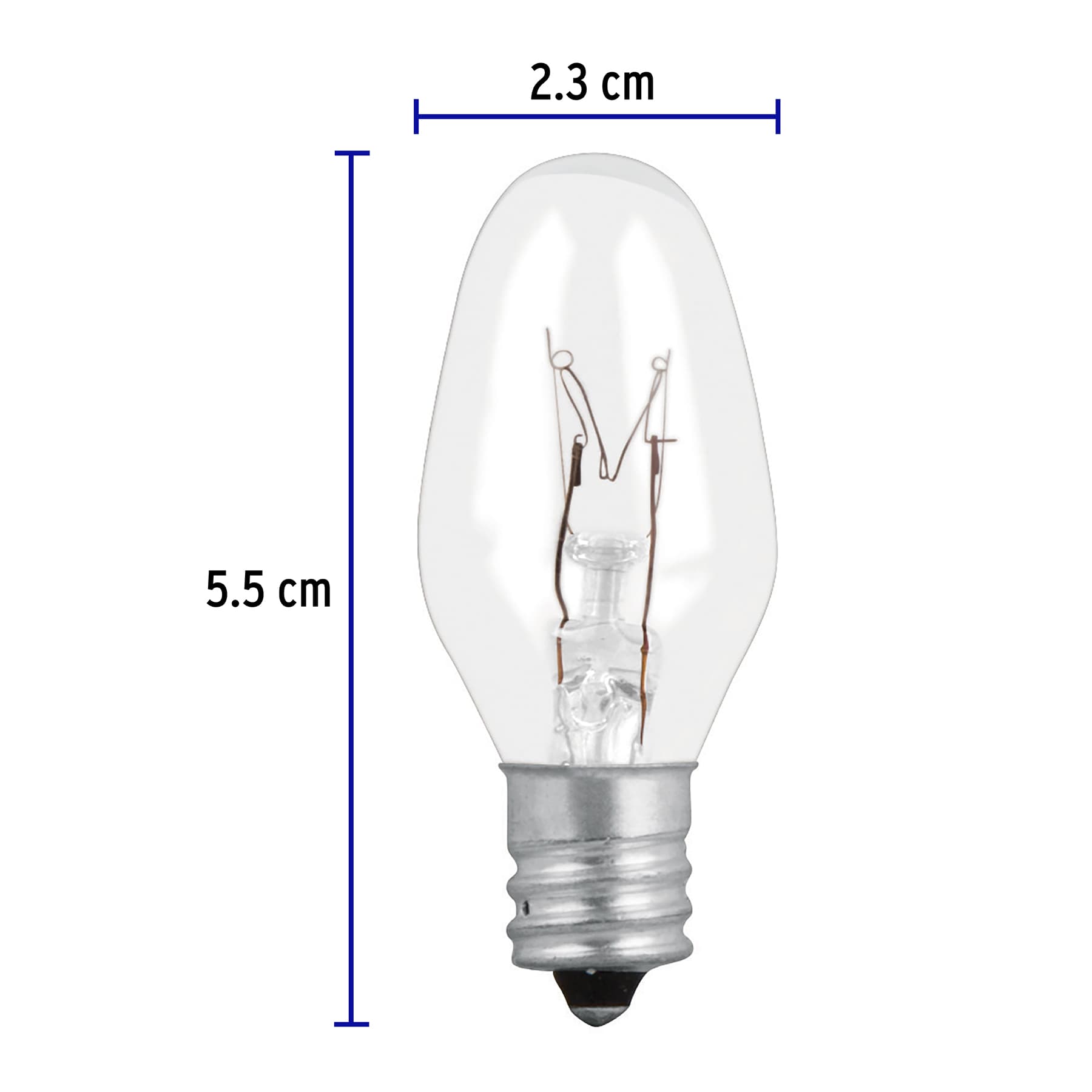 Caja con 50 focos incandescentes transparentes base E12 7.5W FI-50T 46823 MM00