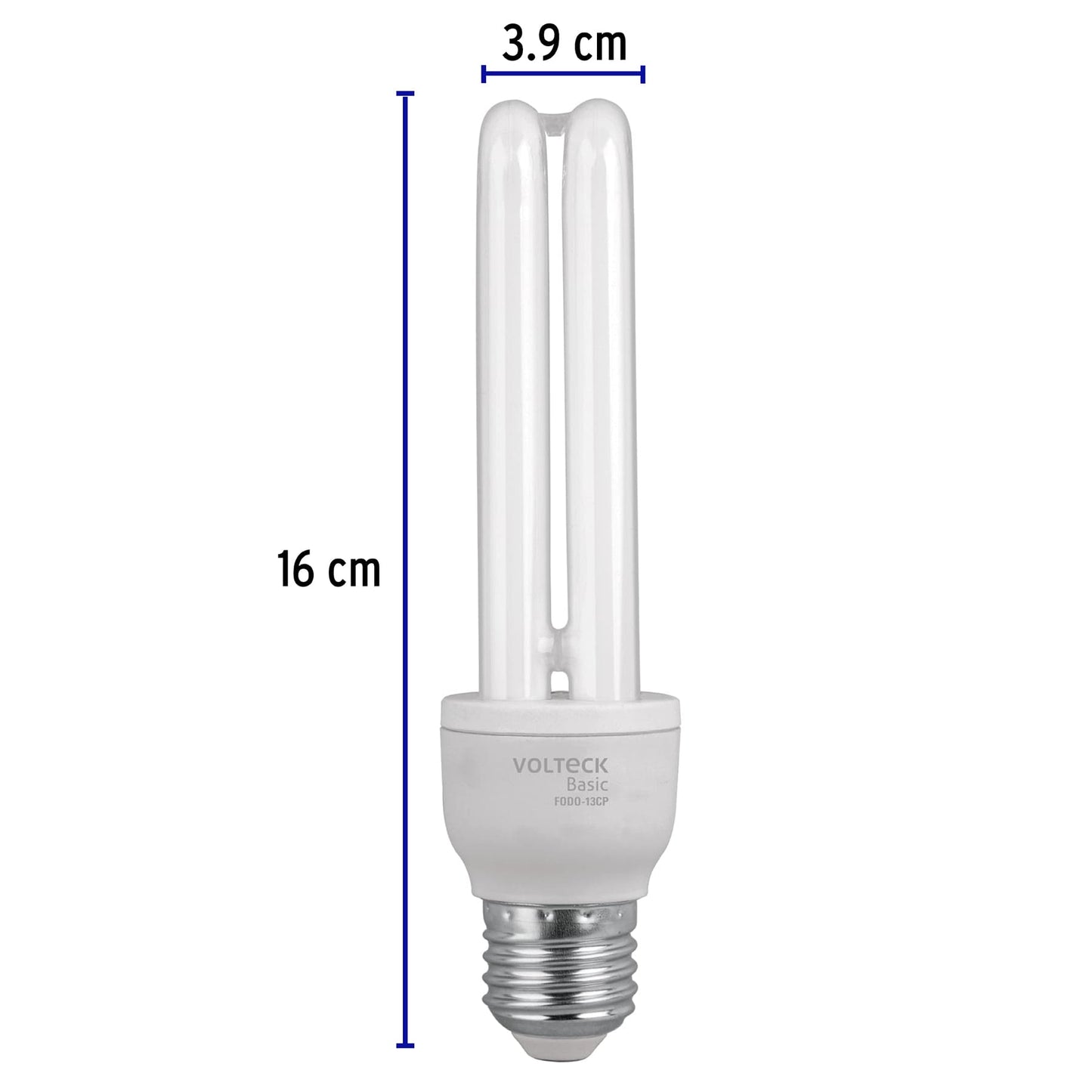 Lámpara doble T4 13 W luz de día en caja, Volteck FODO-13CP 20100 MM1