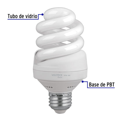 Lámpara espiral T4 13 W luz de día en caja, Volteck FOTW-13CP 26105 MM1