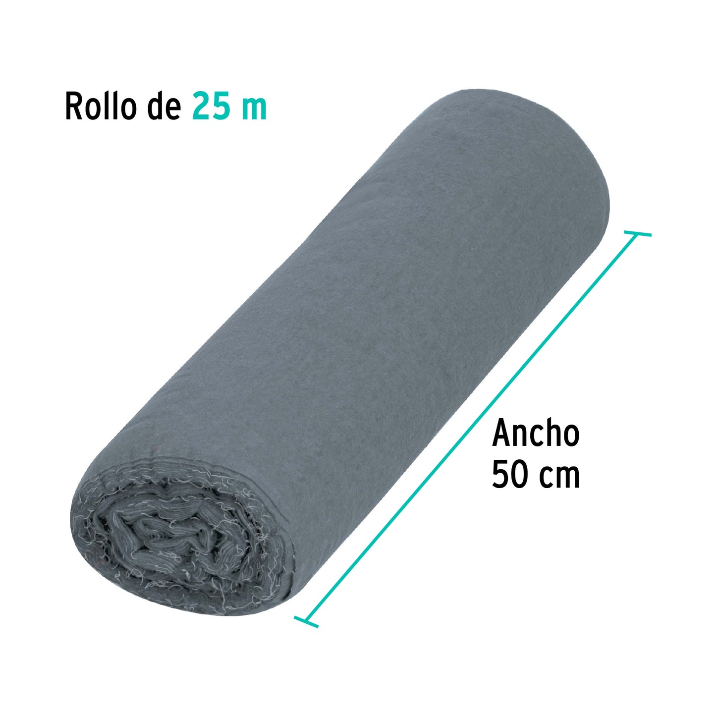 Rollo de 25 m de franela gris de algodón, Klintek FRA-25G  56021 MM1