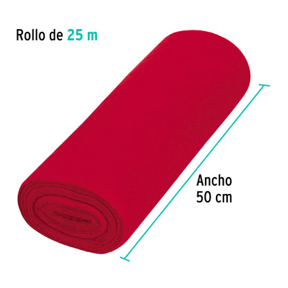 Rollo de 25 m de franela roja de algodón, Klintek FRA-25R  56022 MM1