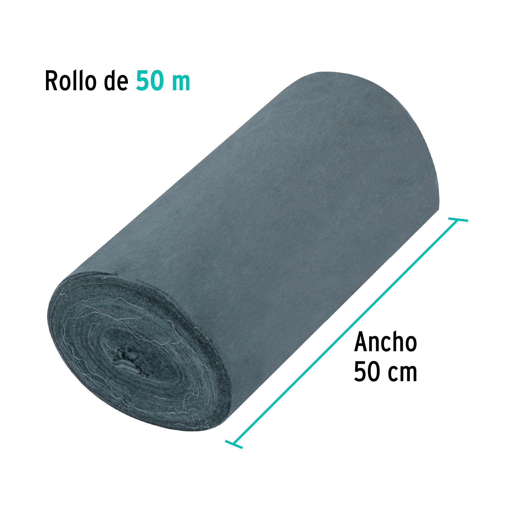 Rollo de 50 m de franela gris de algodón, Klintek FRA-50G 57003 MM1