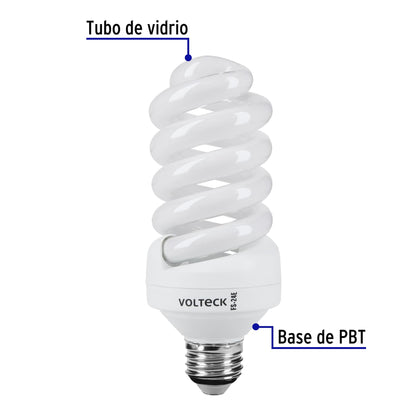 Lámpara espiral T4 24 W luz neutra en blíster, Volteck FS-24E 46835 MM0