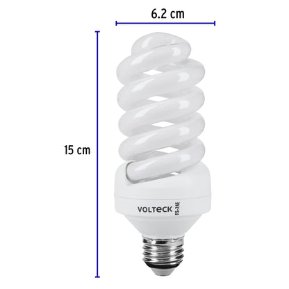 Lámpara espiral T4 24 W luz neutra en blíster, Volteck FS-24E 46835 MM0