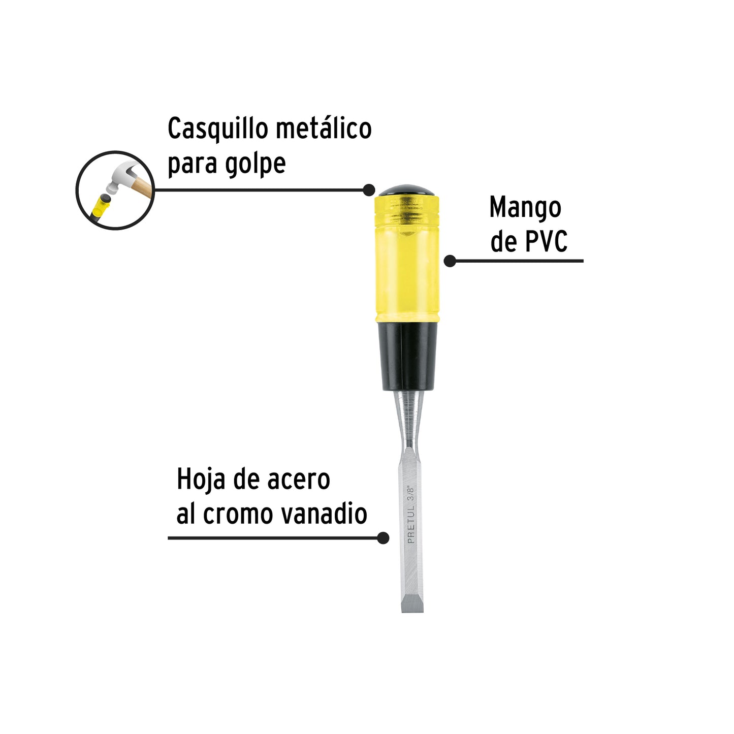 Formón 3/8', Pretul FT-3/8P 21653 MM00