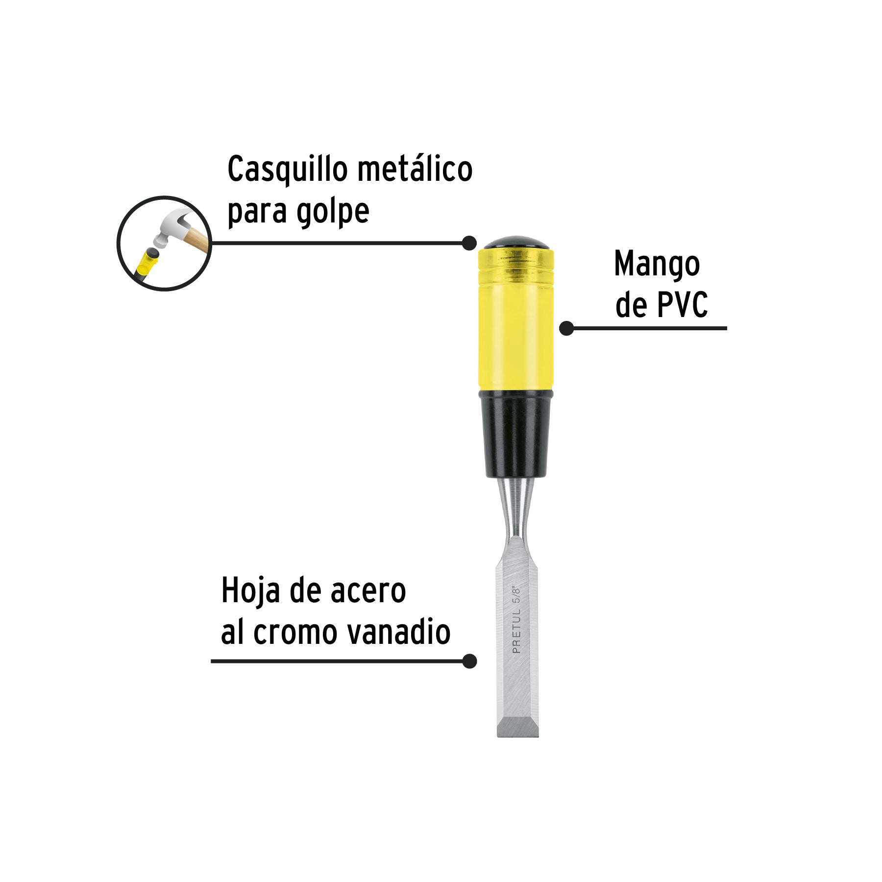 Formón 5/8', Pretul FT-5/8P 21659 MM00