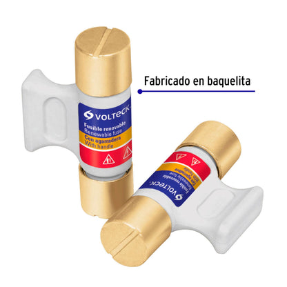 Blíster con 2 fusibles 30A con agarradera, Volteck FUS-30AB 47294 MM1