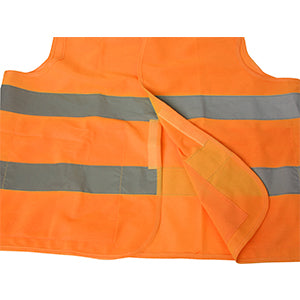 CHALECO DE TELA COLOR NARANJA TIPO ALTA VISIBILIDAD TALLA XL