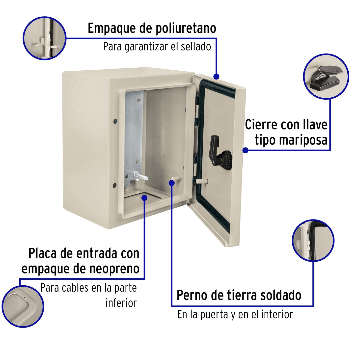 Gabinete metálico, 250 x 200 mm, Volteck GAME-2520 46380 MM00