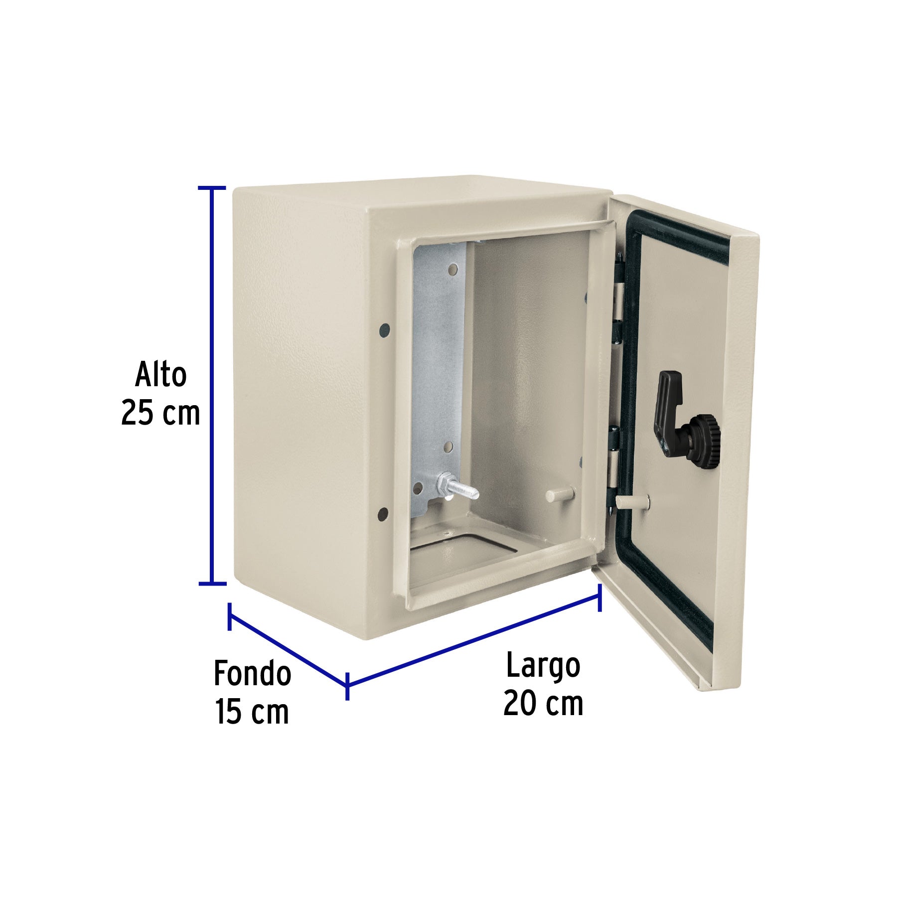 Gabinete metálico, 250 x 200 mm, Volteck GAME-2520 46380 MM00