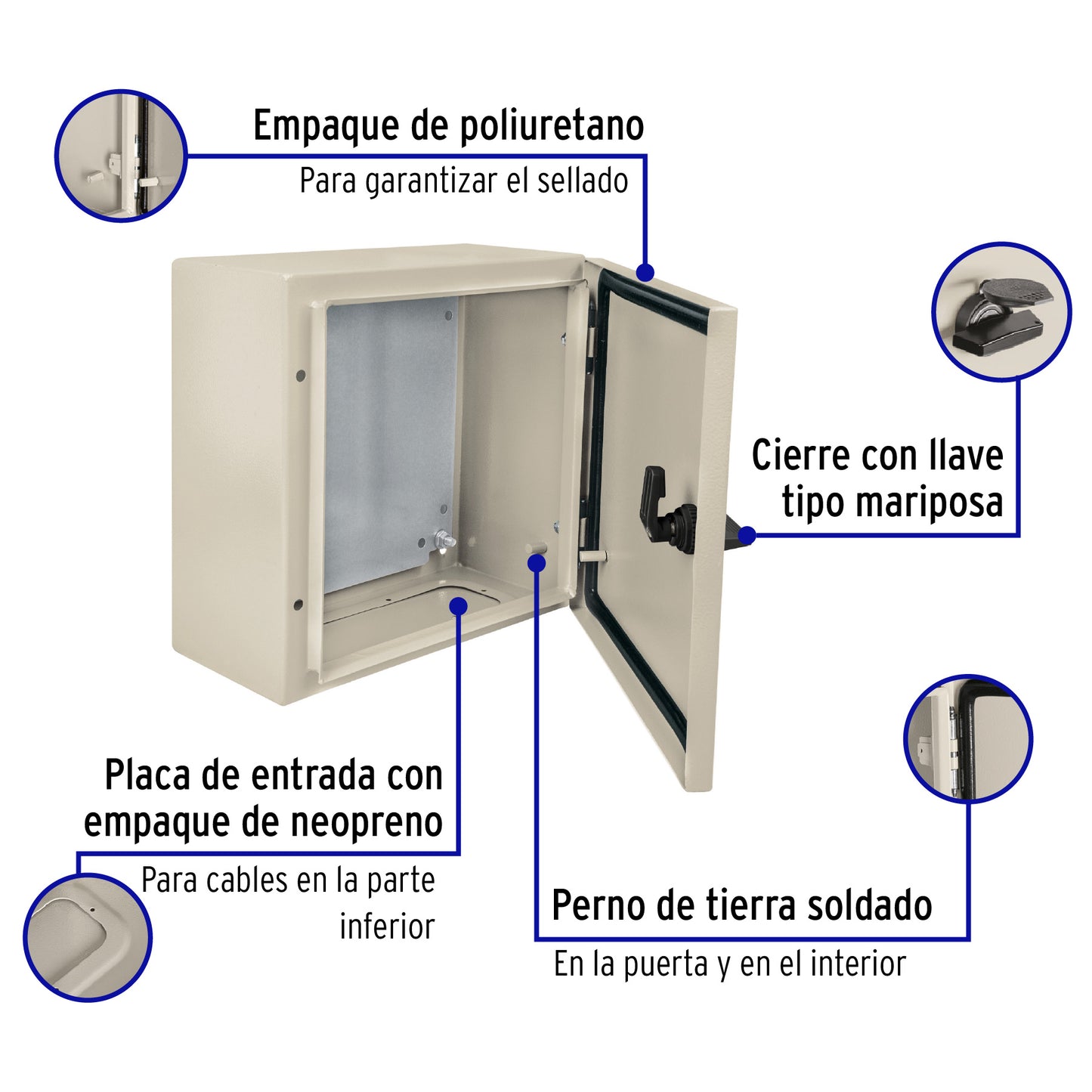 Gabinete metálico, 300 x 300 mm, Volteck GAME-3030 46382 MM00