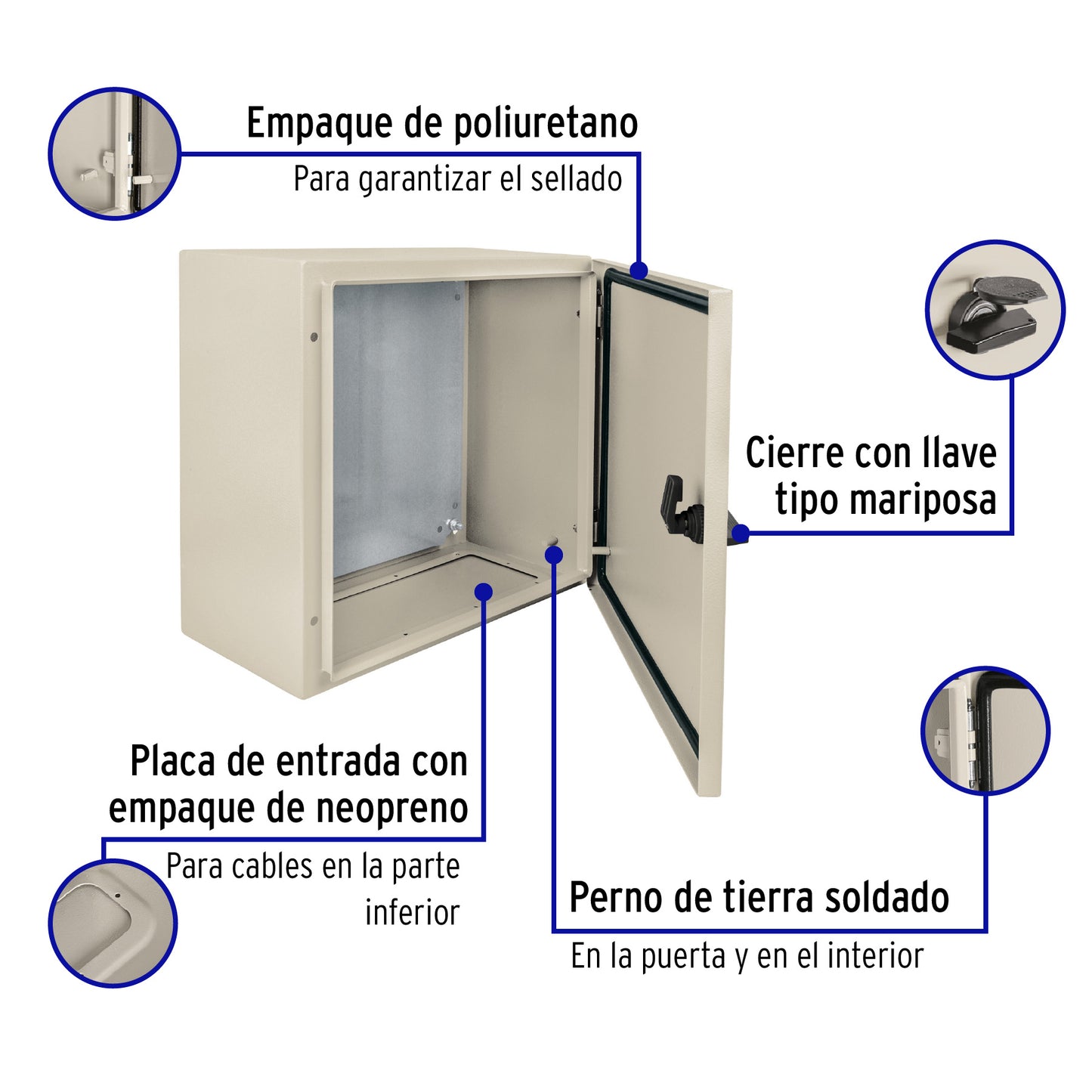 Gabinete metálico, 400 x 400 mm, Volteck GAME-4040 46384 MM00