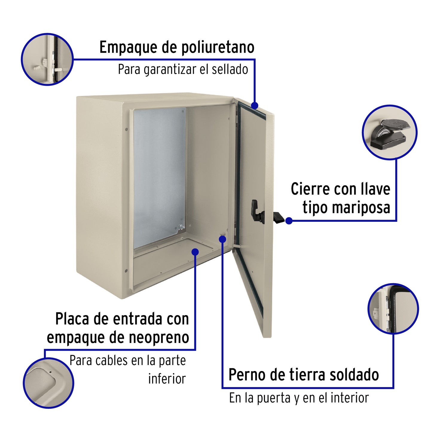 Gabinete metálico, 500 x 400 mm, Volteck GAME-5040 46385 MM00