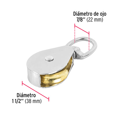 Garrucha metálica para noria de 1-1/2', Fiero GANO-1-1/2 44115 MM00