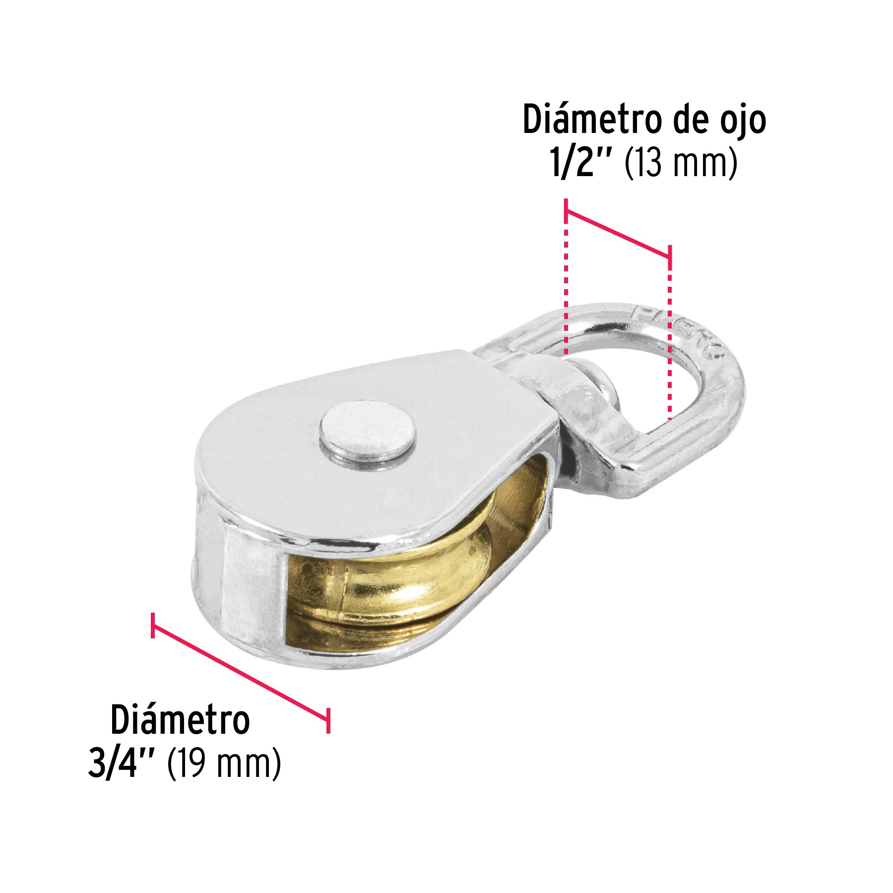 Garrucha metálica para noria de 3/4', Fiero GANO-3/4 44113 MM00