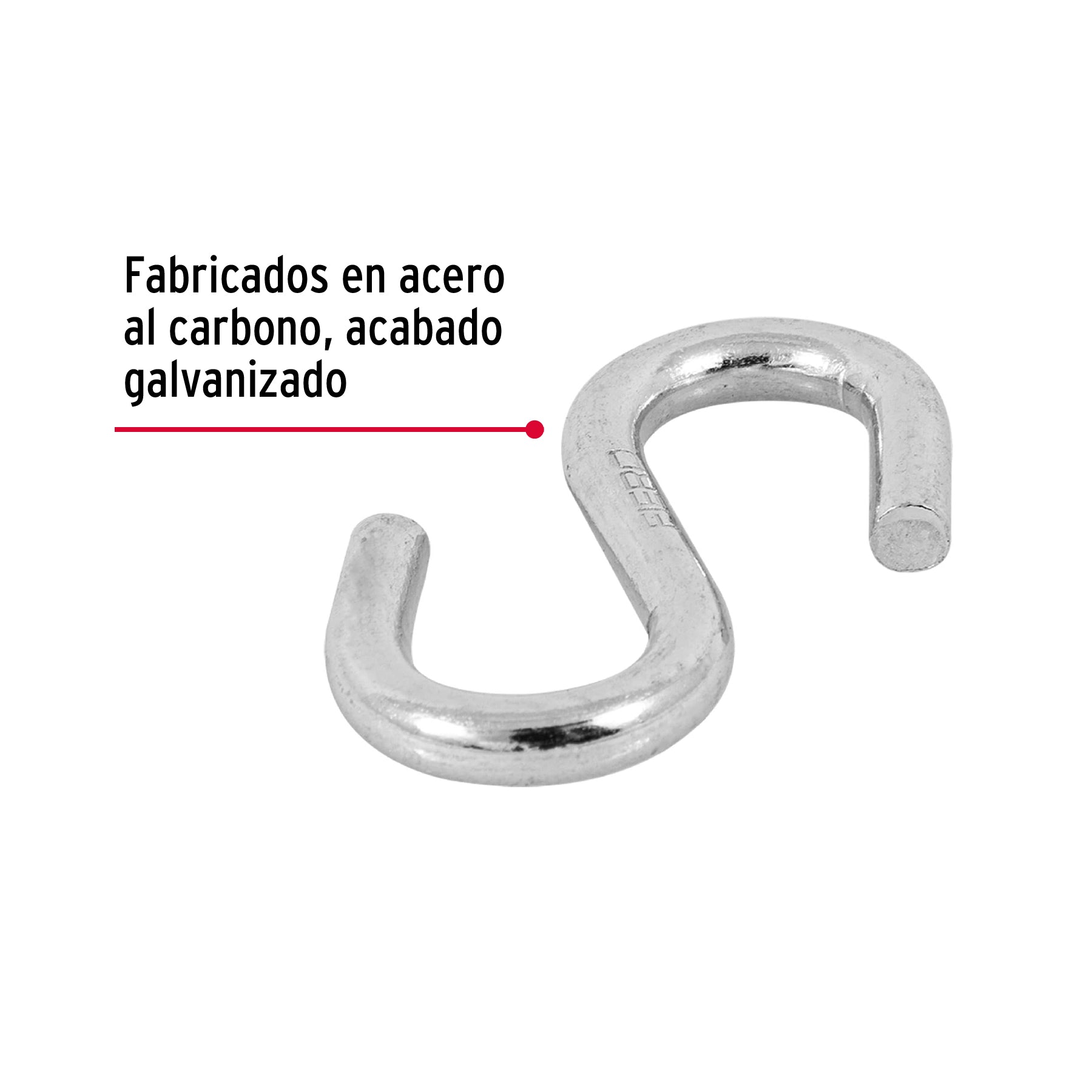 Gancho 'S' de 1/4' de acero para cable, Fiero GANS-1/4 44092 MM00