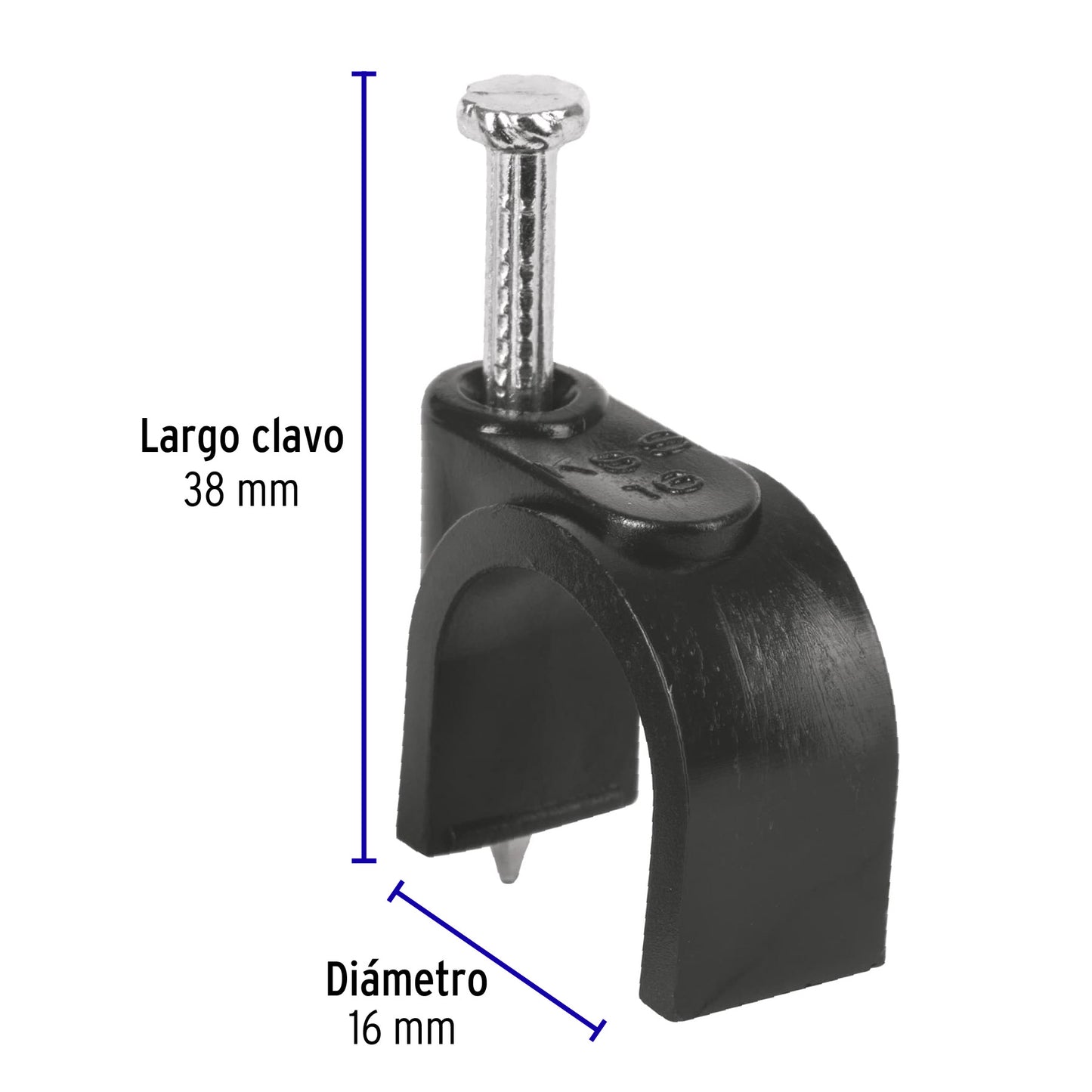 Bolsa con 20 grapas negras de 16 mm para cable redondo GCU-16N 48284 MM00