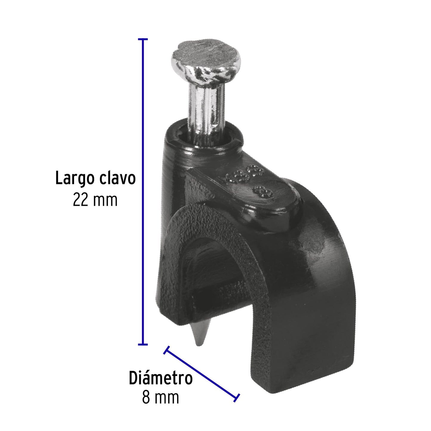 Bolsa con 20 grapas negras de 8 mm para cable redondo GCU-8N 48281 MM00