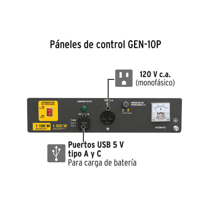 Generador portátil 1.1 kW motor a gasolina, Pretul GEN-10P 26033 MM1