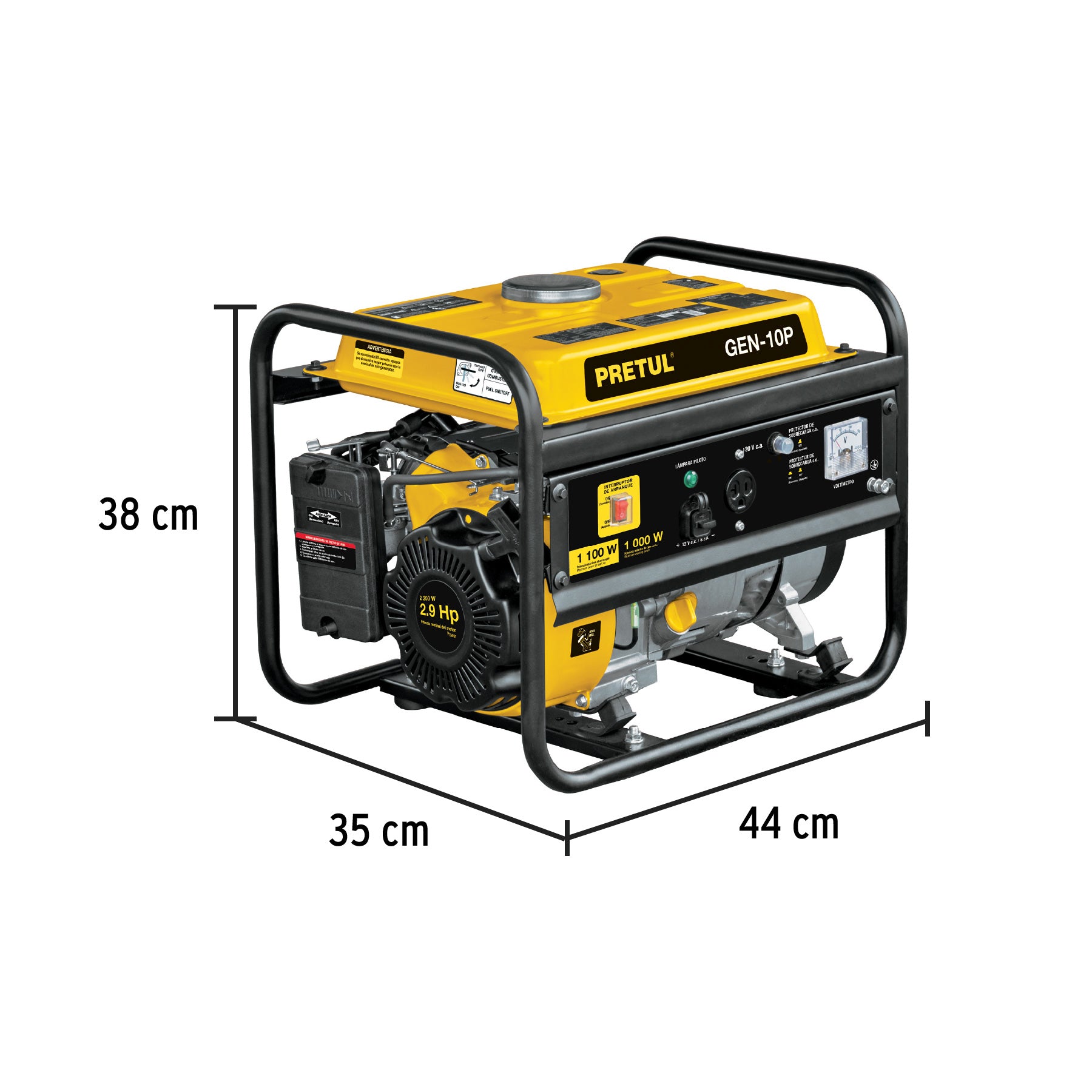 Generador portátil 1.1 kW motor a gasolina, Pretul GEN-10P 26033 MM1