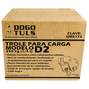 TROLE PARA CARGA CAPACIDAD DE 250KG, COLOR NEGRO, MODELO D2