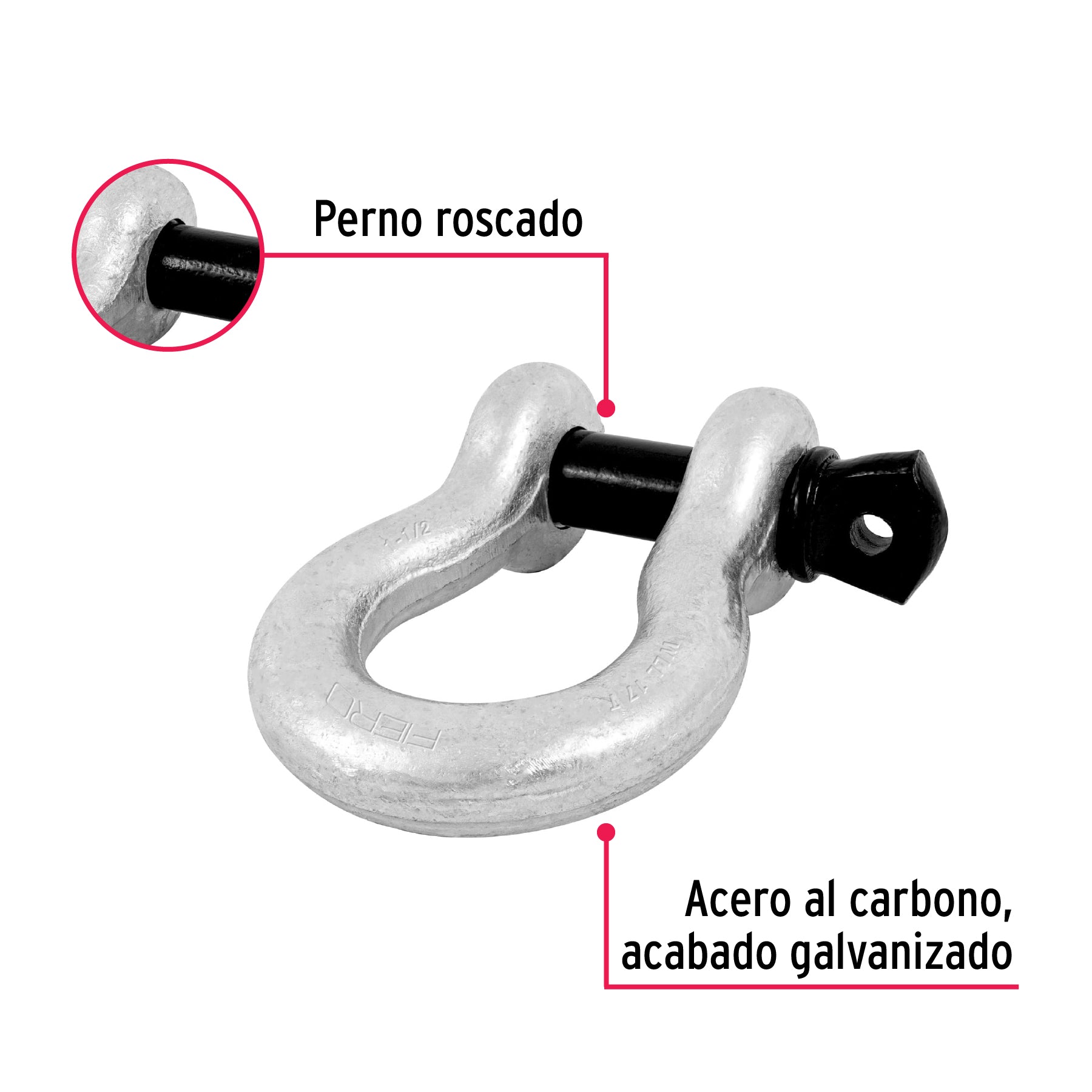 Grillete de acero forjado 1-1/2', Fiero GRI-1-1/2 44979 MM00