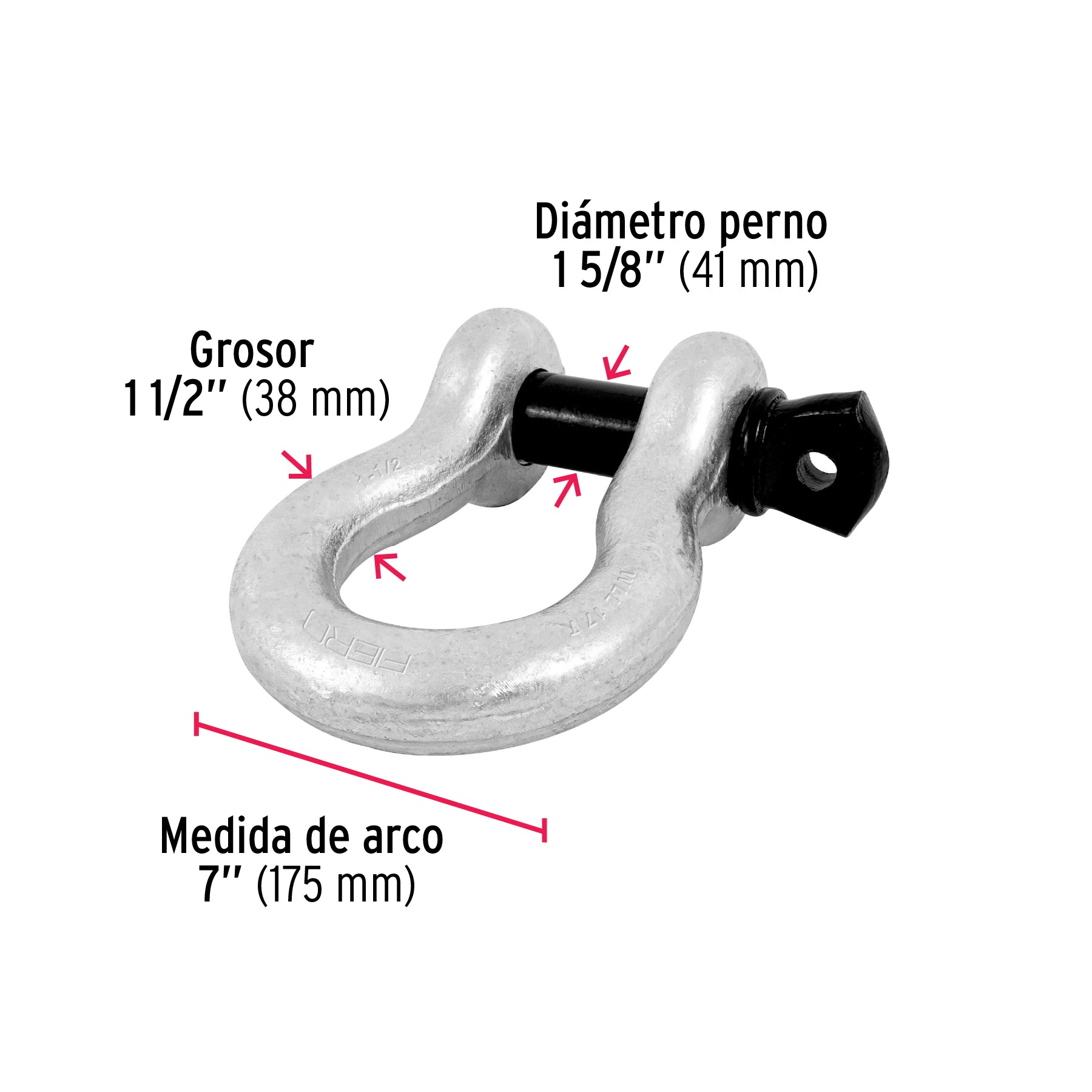 Grillete de acero forjado 1-1/2', Fiero GRI-1-1/2 44979 MM00