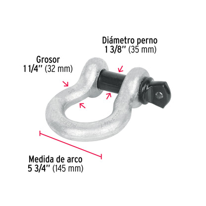 Grillete de acero forjado 1-1/4', Fiero GRI-1-1/4 44977 MM00