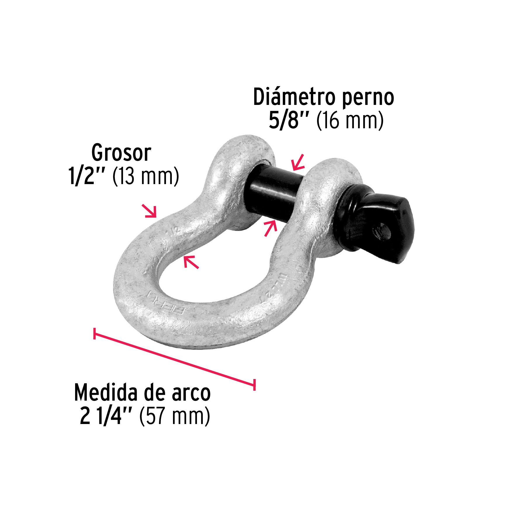 Grillete de acero forjado 1/2', Fiero GRI-1/2 44971 MM00