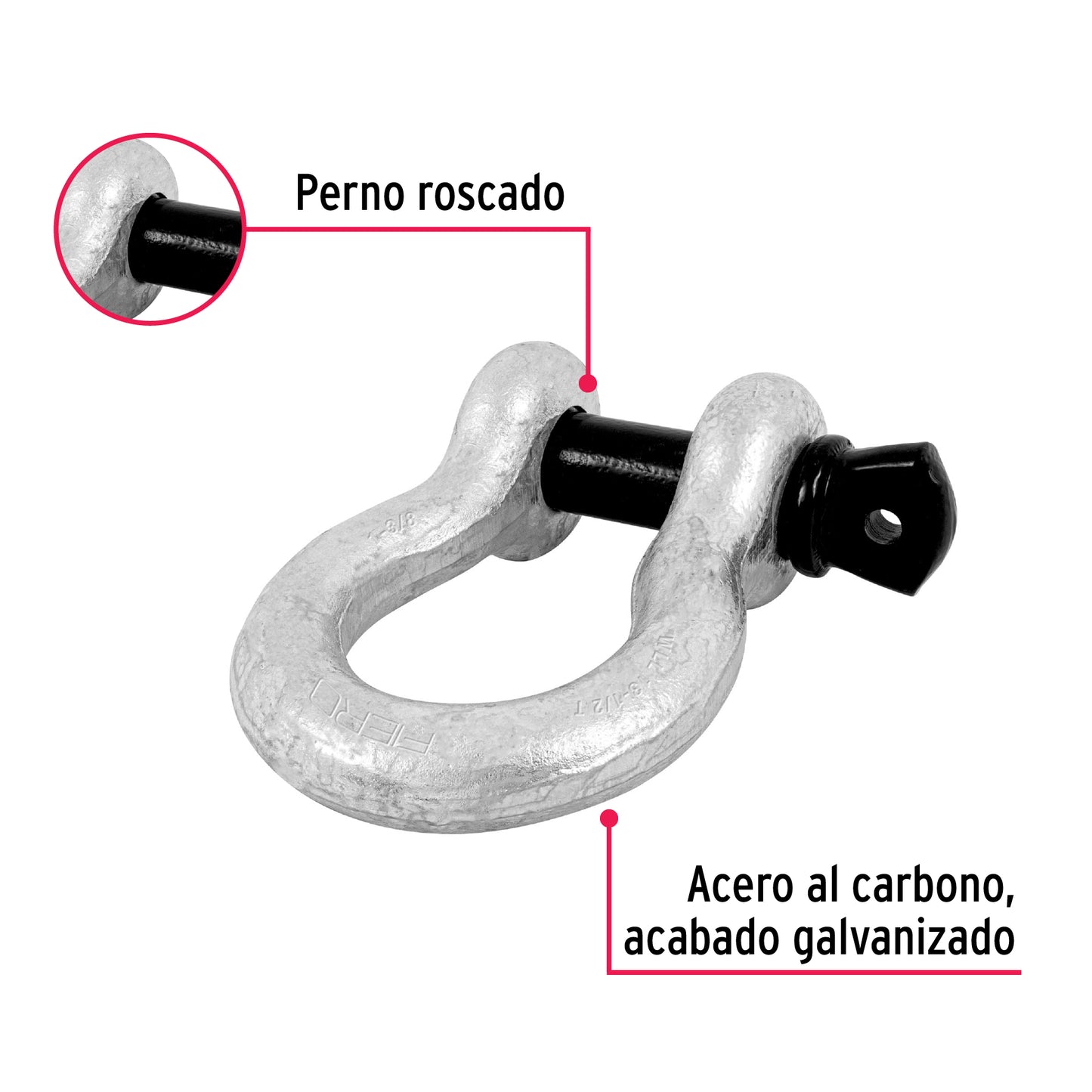 Grillete de acero forjado 1-3/8', Fiero GRI-1-3/8 44978 MM00