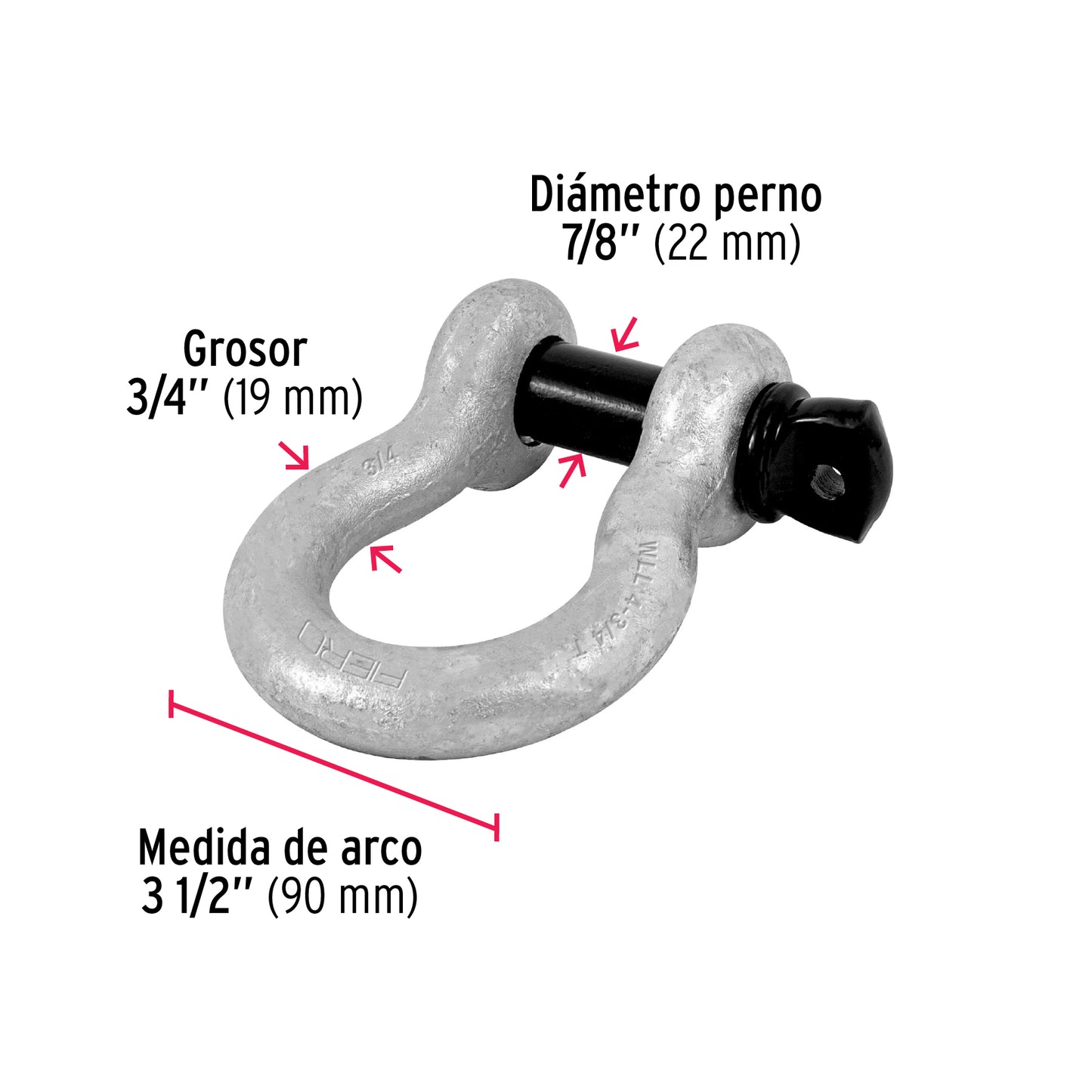 Grillete de acero forjado 3/4', Fiero GRI-3/4 44973 MM00