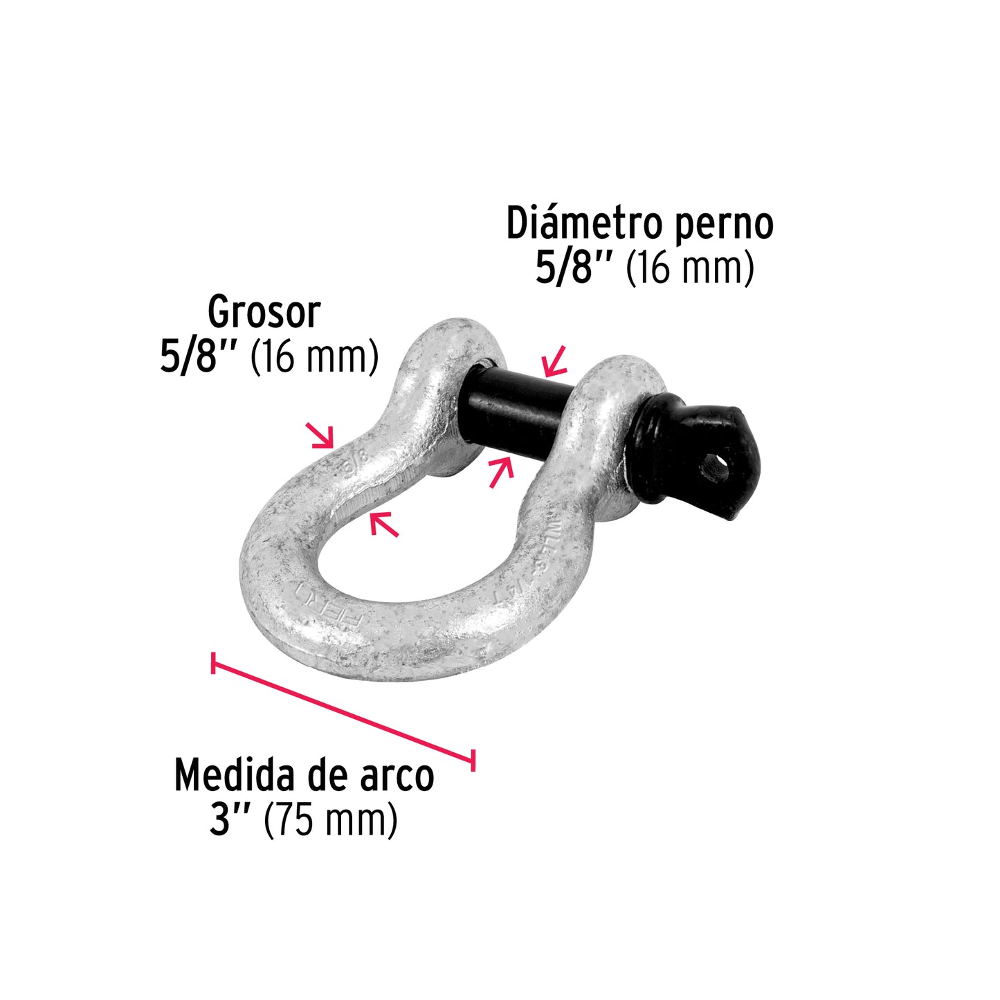 Grillete de acero forjado 5/8', Fiero GRI-5/8 44972 MM00