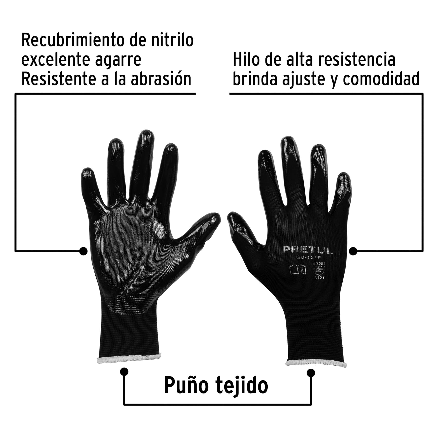 Guantes de nylon recubiertos de nitrilo, CH, Pretul GU-121P 20026 MM00