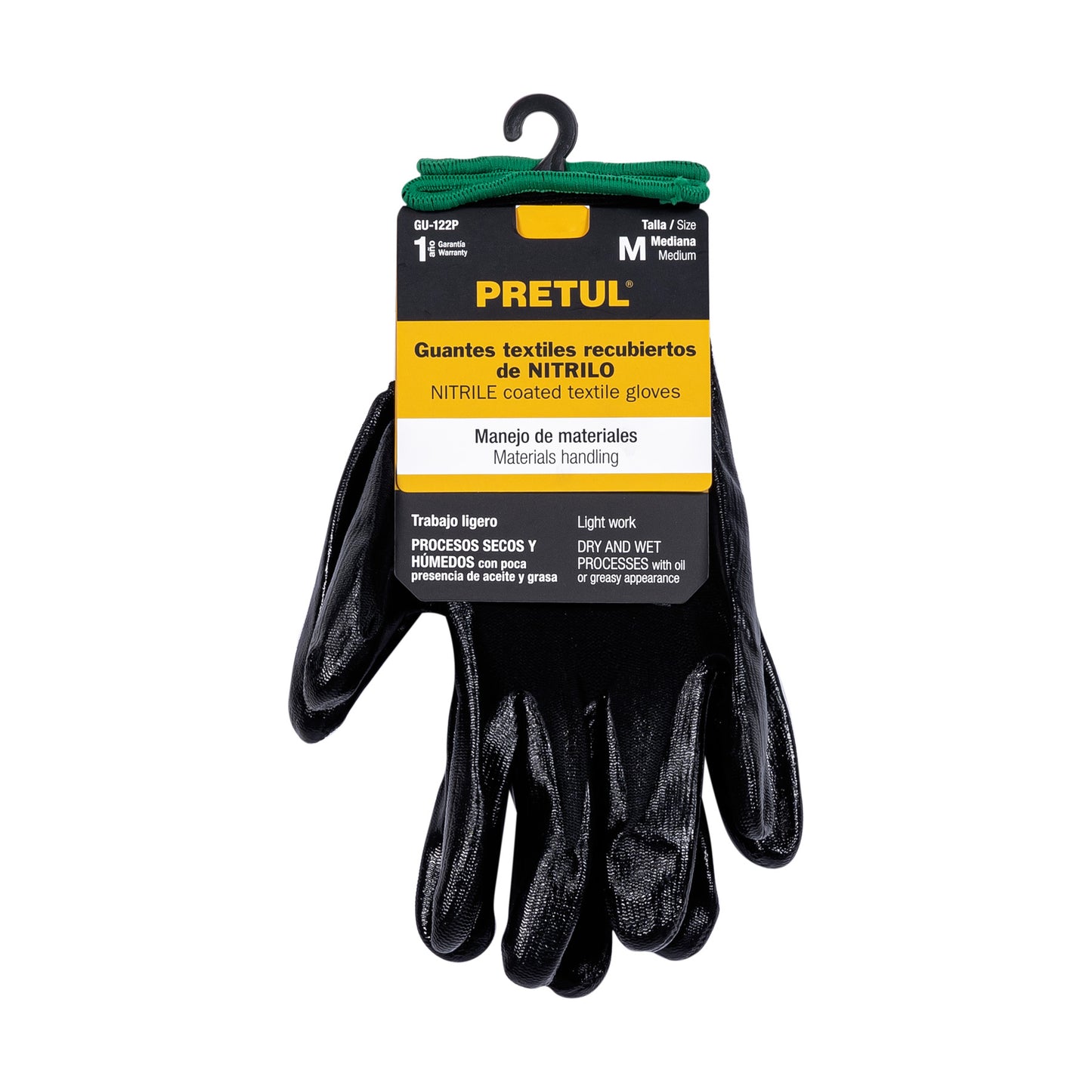 Guantes de nylon recubiertos de nitrilo, M, Pretul GU-122P 20027 MM00