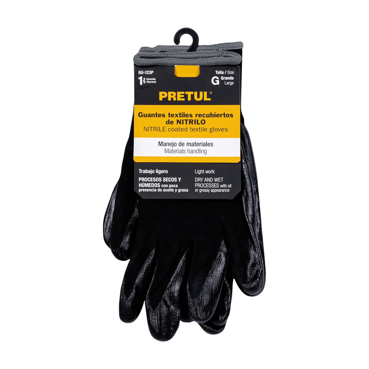 Guantes de nylon recubiertos de nitrilo, G, Pretul GU-123P 20028 MM00