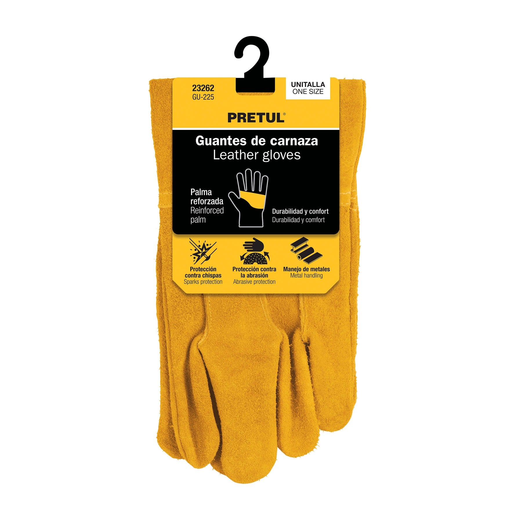 Guantes de carnaza, cortos, Pretul GU-225 23262 MM1