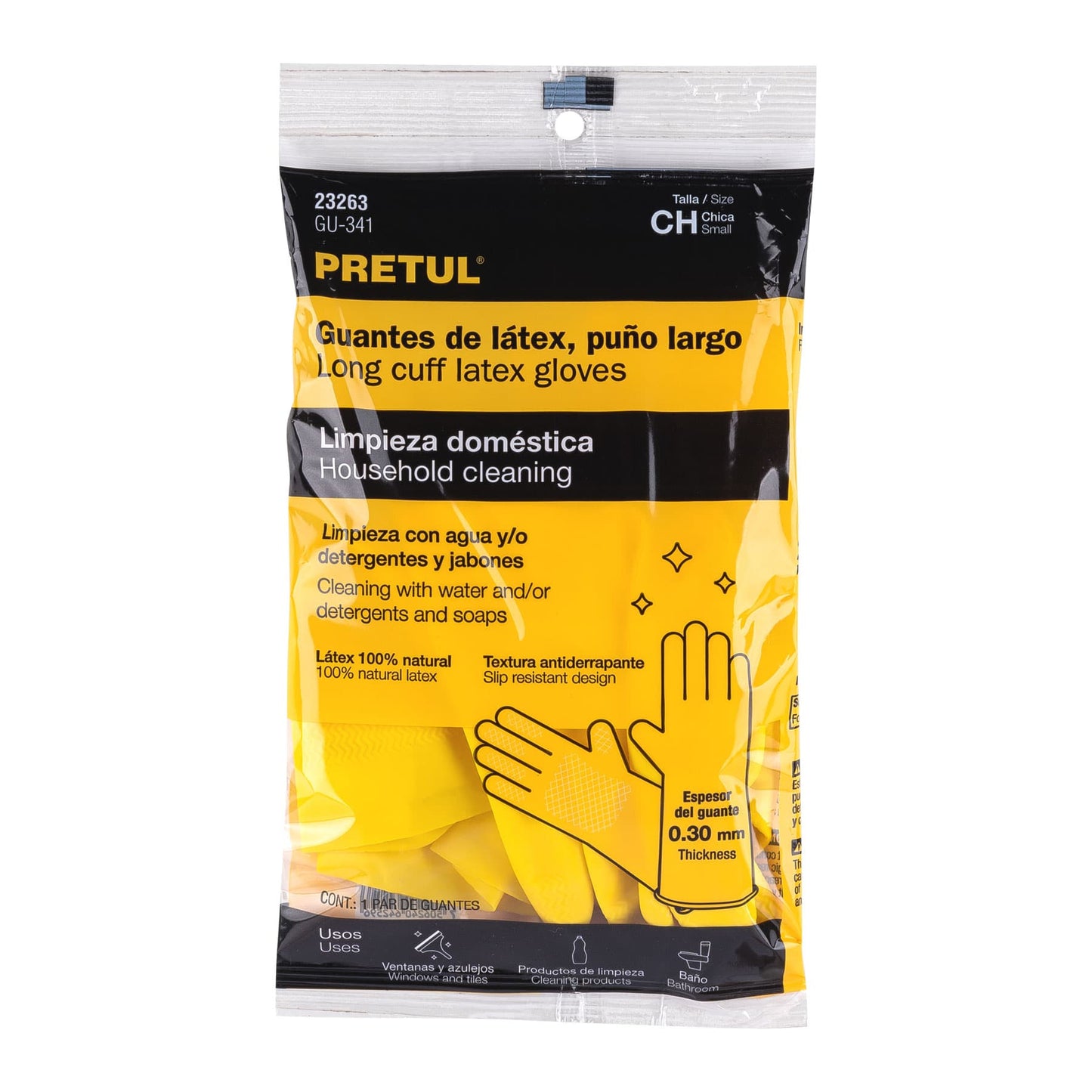 Guantes de látex para limpieza, chicos, Pretul GU-341 23263 MM00