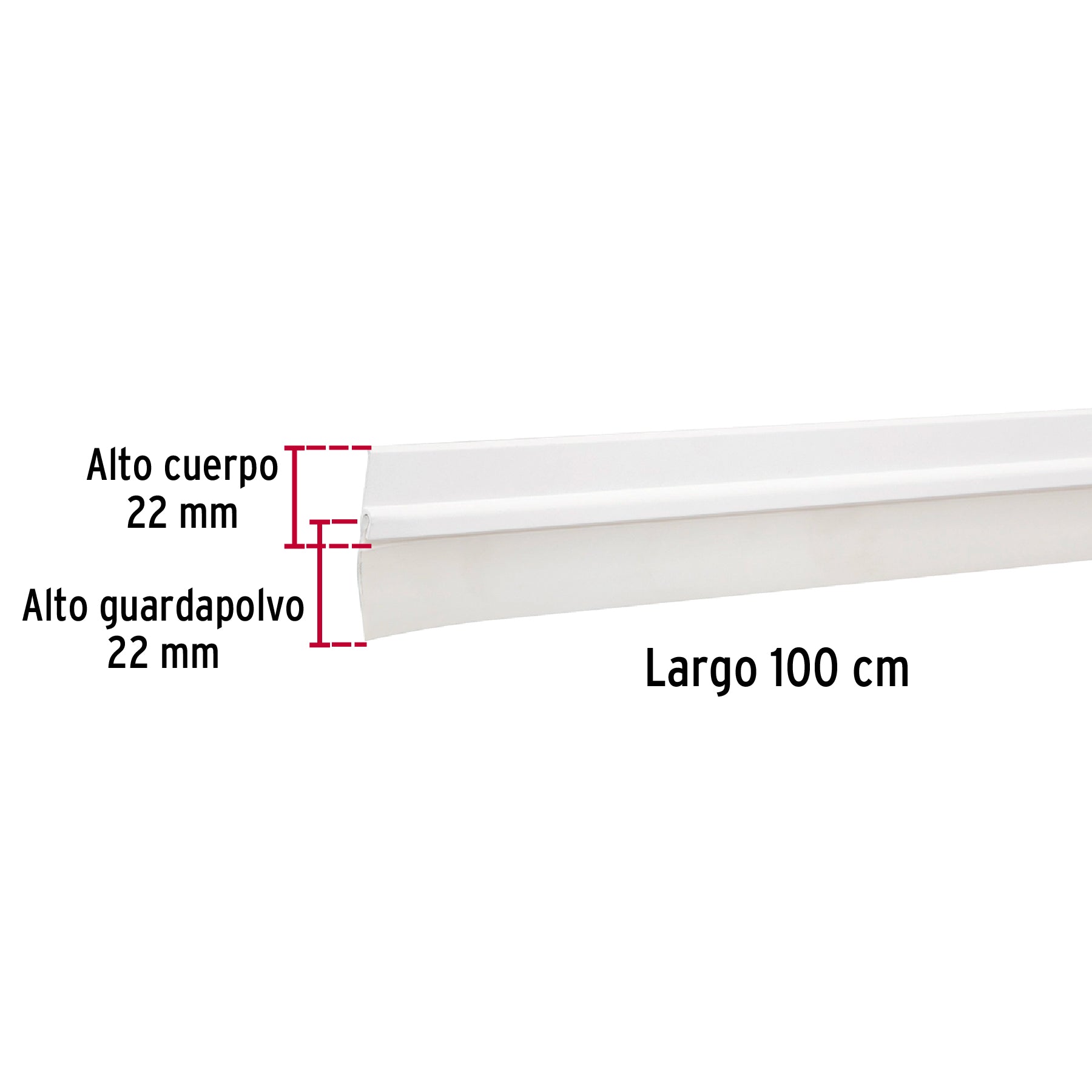 Guardapolvo fijo de 100 cm, blanco, Hermex GUPO-100B 43031 MM0