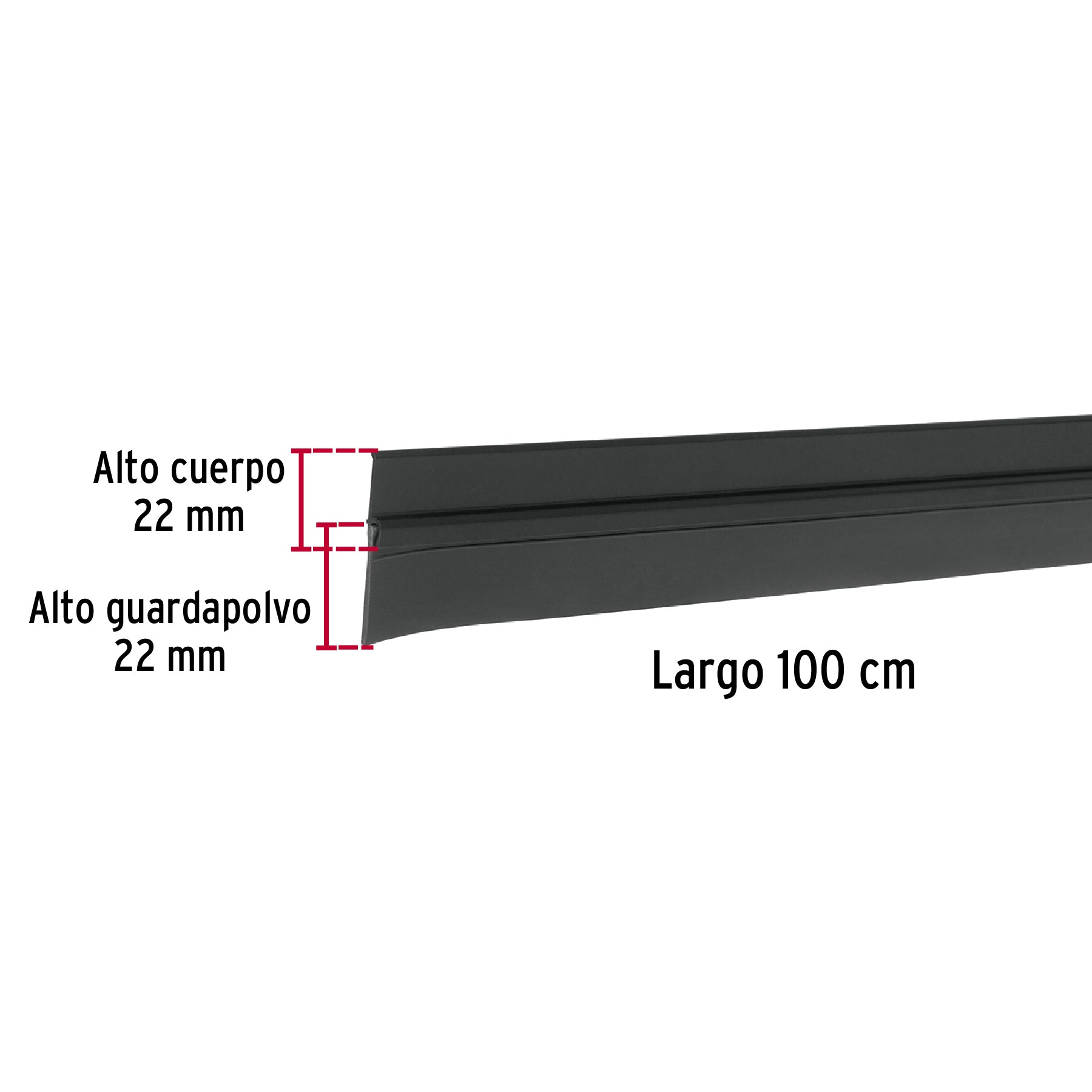 Guardapolvo fijo de 100 cm, negro, Hermex GUPO-100N 43033 MM0