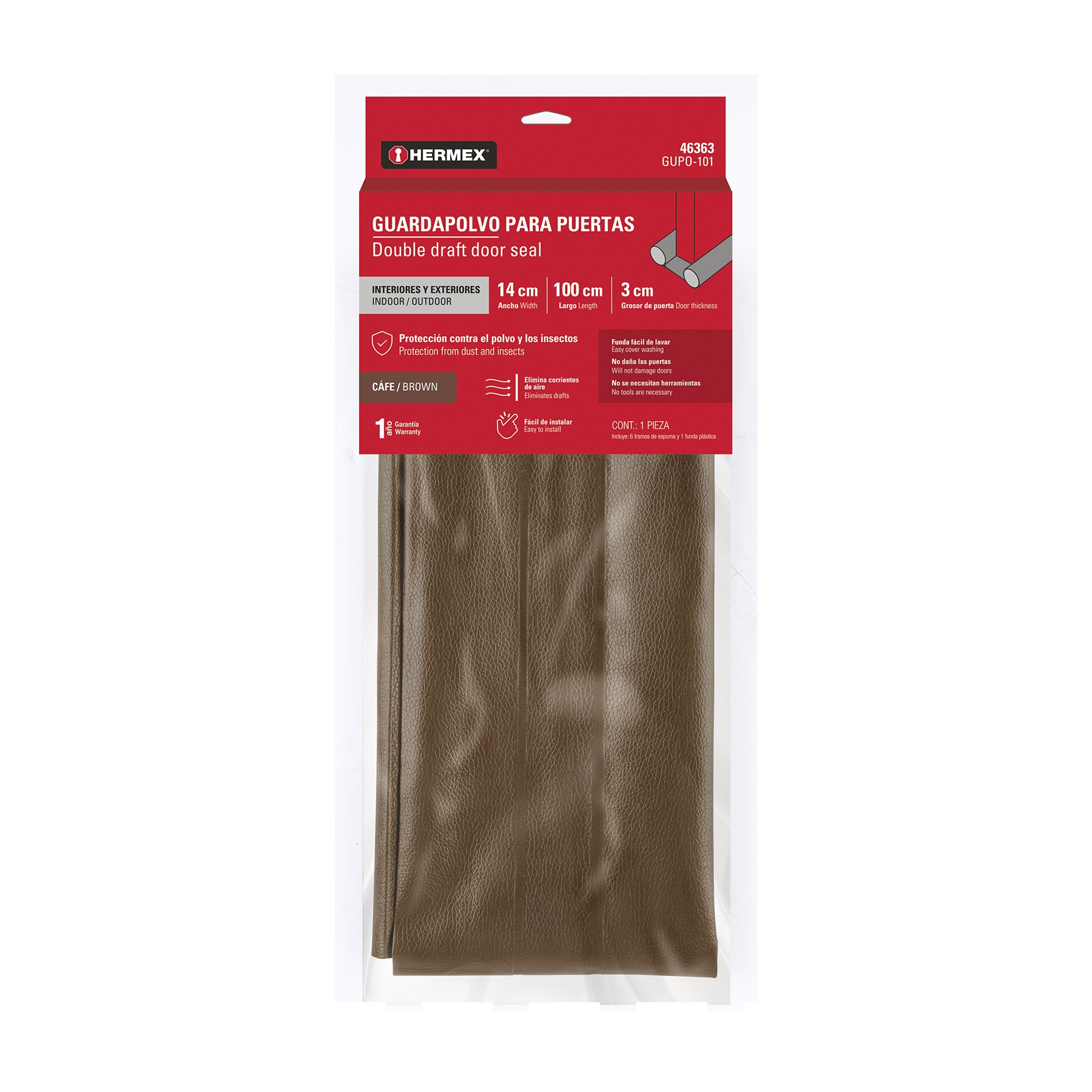 Guardapolvo con funda 100 cm, café, Hermex GUPO-101 46363 MM00