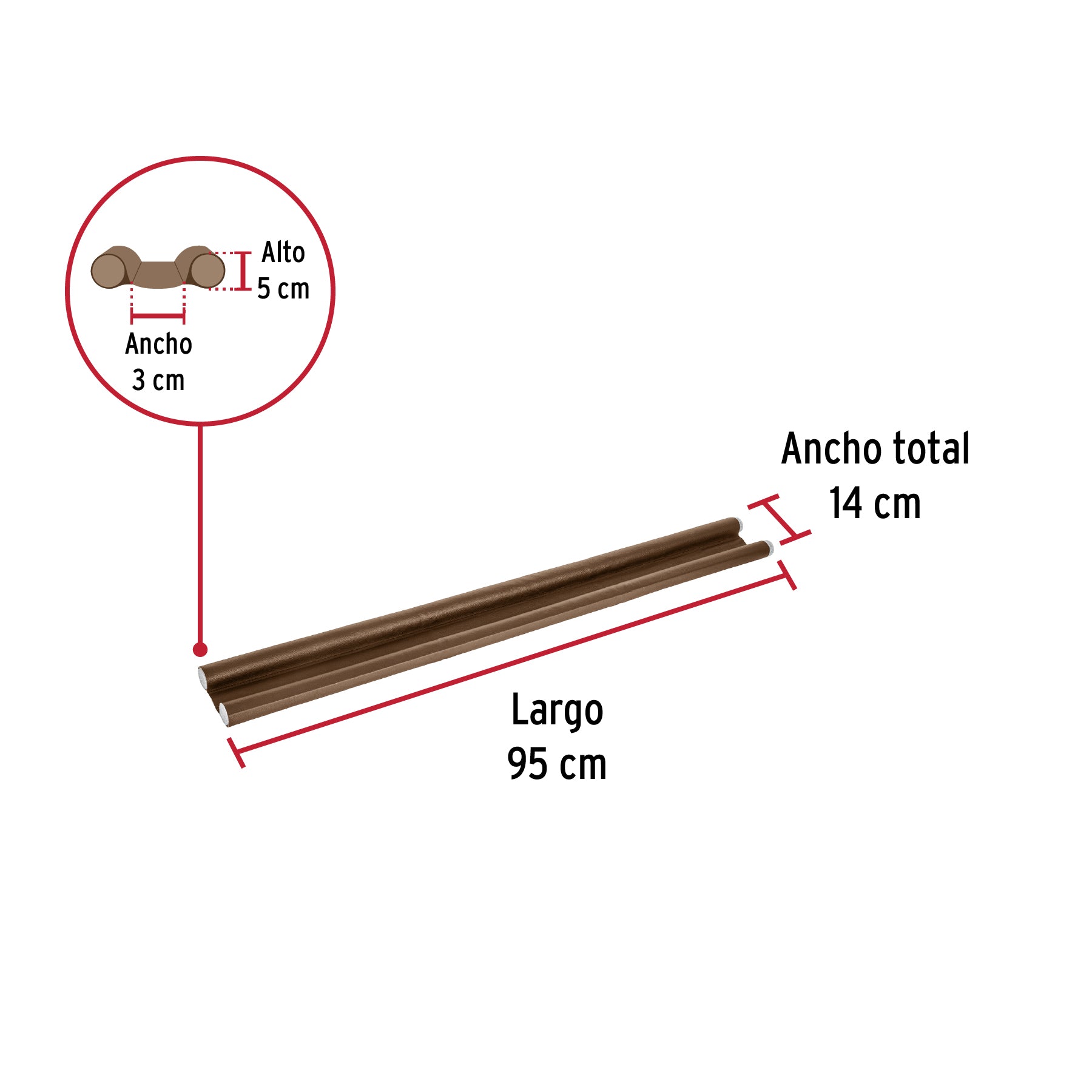 Guardapolvo con funda 100 cm, café, Hermex GUPO-101 46363 MM00