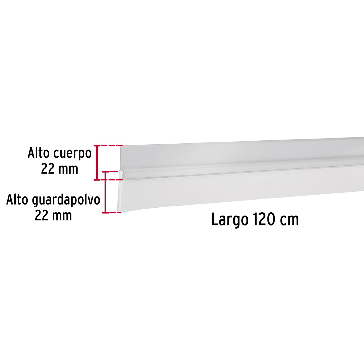 Guardapolvo fijo de 120 cm, aluminio, Hermex GUPO-120A 43034 MM0