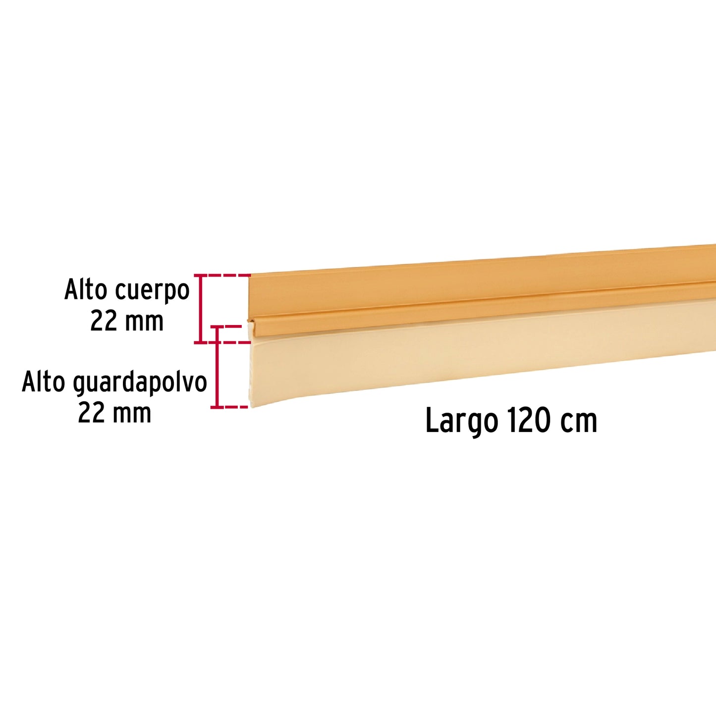 Guardapolvo fijo de 120 cm, dorado, Hermex GUPO-120D 43036 MM0